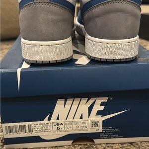 Nike Air Jordan 1 Blue and Gray Sneakers